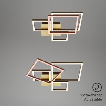 Stropné svietidlo LED Frame, zlaté, stmievateľné, 4 svetlá