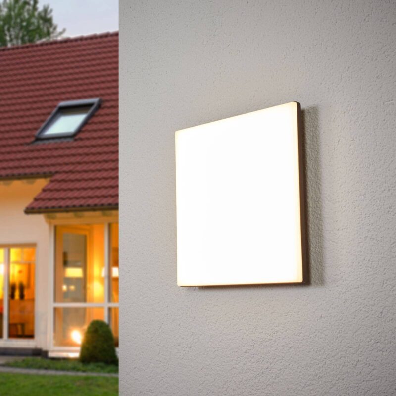 Stropné svietidlo LED Henni, IP65, senzor, 30x30 cm, antracit Stropné svietidlo LED Henni, IP65, senzor, 30x30 cm, antracit