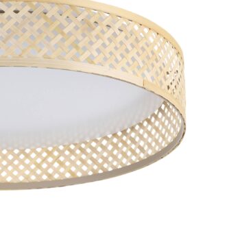 Stropné svietidlo LED Luppineria s bambusovou sieťovinou Ø 38 cm