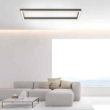 Stropné svietidlo LED PURE Lines, 110 x 30 cm, antracit, diaľkové ovládanie