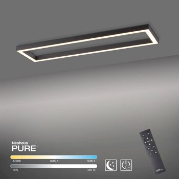 Stropné svietidlo LED PURE Lines, 110 x 30 cm, antracit, diaľkové ovládanie