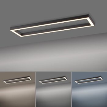 Stropné svietidlo LED PURE Lines, 110 x 30 cm, antracit, diaľkové ovládanie