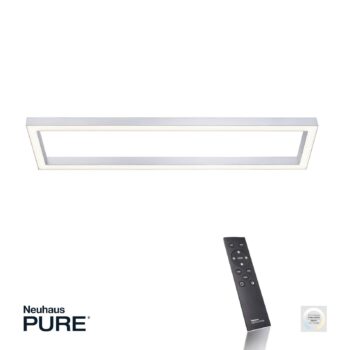 Stropné svietidlo LED PURE Lines, 110 x 30 cm, strieborné, CCT, diaľkové