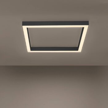 Stropné svietidlo LED PURE Lines, 55x55 cm, antracit, CCT, diaľkové ovládanie