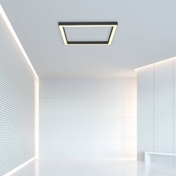 Stropné svietidlo LED PURE Lines, 55x55 cm, antracit, CCT, diaľkové ovládanie