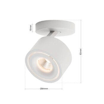 Stropné svietidlo LED Specter, biele, Ø 8,4 cm, hliník