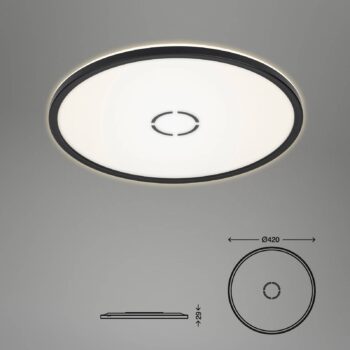 Stropné svietidlo LED zdarma, Ø 42 cm, čierne