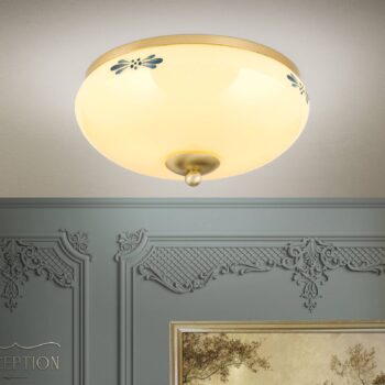 Stropné svietidlo Landhaus mosadz modré Ø 28 cm