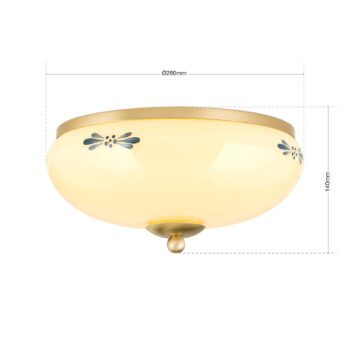 Stropné svietidlo Landhaus mosadz modré Ø 28 cm