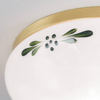 Stropné svietidlo Landhaus mosadz zelené Ø 21 cm