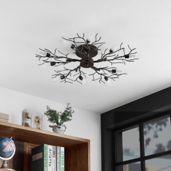 Stropné svietidlo Lindby Bigna, Ø 68 cm, 10 svetiel, sklo, kov