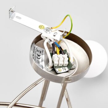 Stropné svietidlo Lindby Elaina, Ø 38 cm, 3 svetlá, nikel, sklo, E14