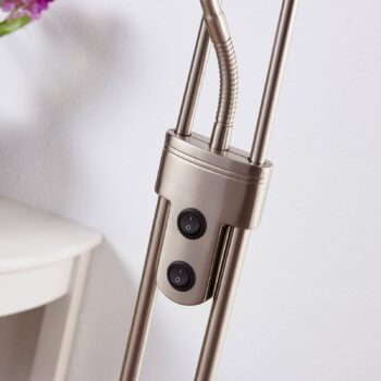 Stropné svietidlo Lindby Felicia s lampou na čítanie, nikel