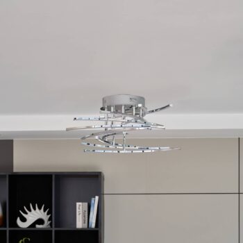 Stropné svietidlo Lindby Flakira LED, 10 svetiel, chróm