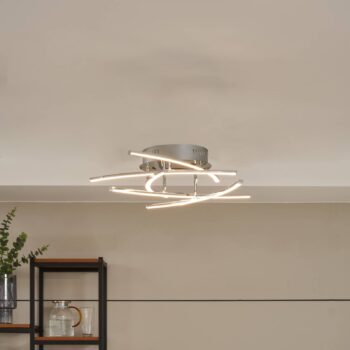 Stropné svietidlo Lindby Flakira LED, 5 svetiel, chróm
