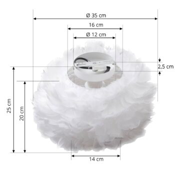 Stropné svietidlo Lindby Heven, Ø 35 cm, biele, plast, E27