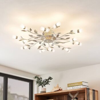 Stropné svietidlo Lindby LED Bolonia, bronzová/biela, Ø 80 cm