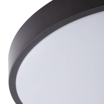 Stropné svietidlo Lindby LED Medon, Ø 38 cm, čierne, IP44, kov