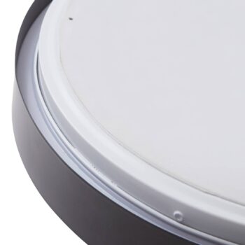 Stropné svietidlo Lindby LED Medon, Ø 38 cm, čierne, IP44, kov