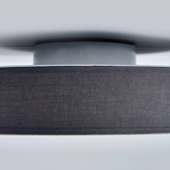 Stropné svietidlo Lindby LED Saira, Ø 30 cm, sivá farba, textil