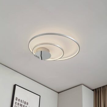 Stropné svietidlo Lindby Nerwin LED, 65 cm, kruhové, hliník/chróm