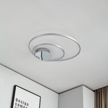 Stropné svietidlo Lindby Nerwin LED, 65 cm, kruhové, hliník/chróm