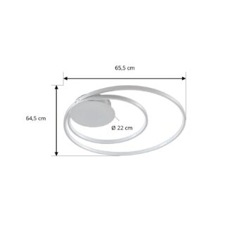 Stropné svietidlo Lindby Nerwin LED, 65 cm, kruhové, hliník/chróm
