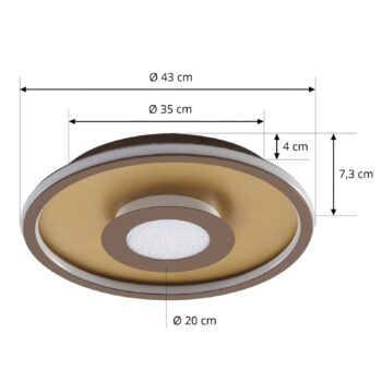 Stropné svietidlo Lindby Pekela LED, okrúhle, 43 cm