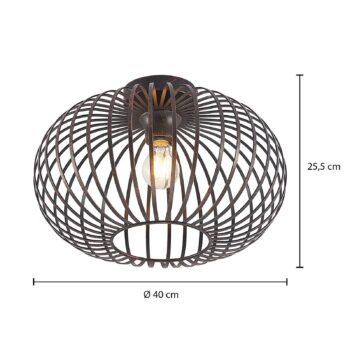 Stropné svietidlo Lindby Rosalea, medená farba, kov, 40 cm, E27
