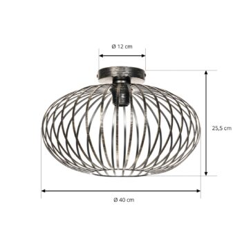 Stropné svietidlo Lindby Rosalea, mezisyntetická farba, kov, 40 cm, E27