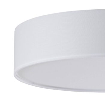 Stropné svietidlo Lindby Sebatin, Ø 50 cm, biela, látka, E27