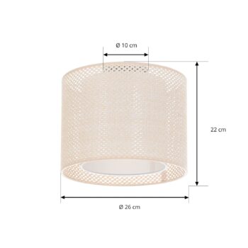 Stropné svietidlo Lindby Soula, Ø 26 cm, béžová farba, plast, E27