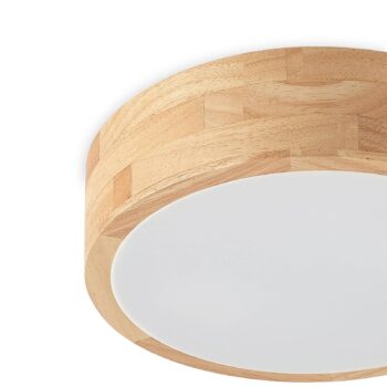 Stropné svietidlo Lindby Tanju, Ø 30 cm, 2 svetlá, dubové drevo, E27