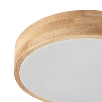 Stropné svietidlo Lindby Tanju, Ø 40 cm, 3 svetlá, dubové drevo, E27