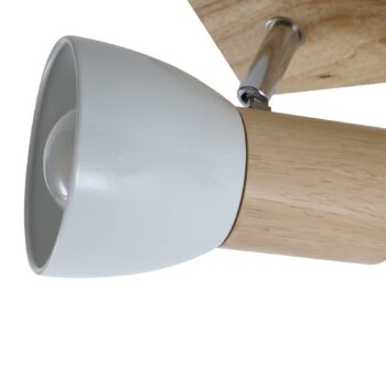 Stropné svietidlo Lindby Thorin, 47 cm, 3-svetelné, biele, drevo, E14