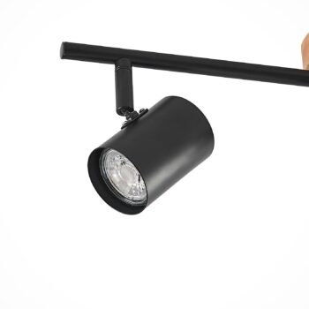 Stropné svietidlo Lindby Xiomara, 3 svetlá, dĺžka 68 cm, drevo