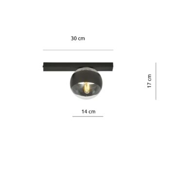 Stropné svietidlo Linear, čierne/čisté, 1-plameňové