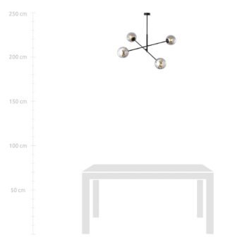 Stropné svietidlo Linear, čierne/grafitové, 4-plameňové
