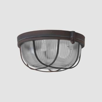 Stropné svietidlo Lisanne, hnedé, Ø 17 cm, kov, sklo, E27
