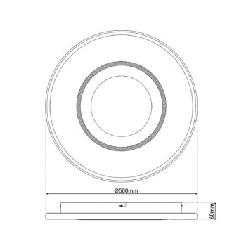 Stropné svietidlo Livana LED, biela/čierna, Ø 50 cm, CCT, stmievateľné