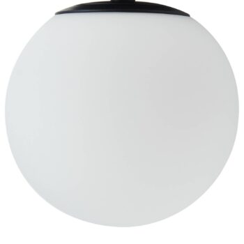 Stropné svietidlo Lucande Bidolo, čierne, sklo, Ø 15 cm, IP44