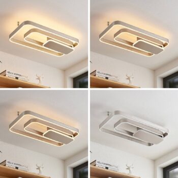 Stropné svietidlo Lucande Kadira LED, 60 cm, nikel