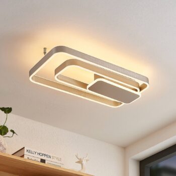 Stropné svietidlo Lucande Kadira LED, 60 cm, nikel