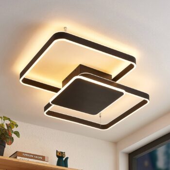 Stropné svietidlo Lucande Kadira LED, 70 cm, čierne
