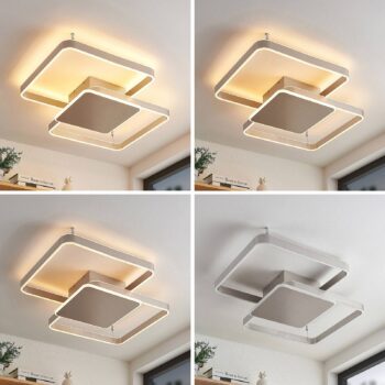 Stropné svietidlo Lucande Kadira LED, 70 cm, nikel