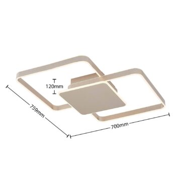 Stropné svietidlo Lucande Kadira LED, 70 cm, nikel