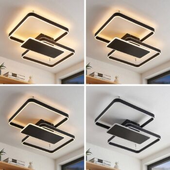 Stropné svietidlo Lucande Kadira LED, 80 cm, čierne