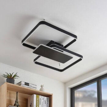 Stropné svietidlo Lucande Kadira LED, 80 cm, čierne