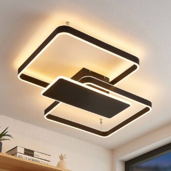 Stropné svietidlo Lucande Kadira LED, 80 cm, čierne