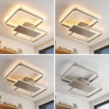 Stropné svietidlo Lucande Kadira LED, 80 cm, nikel